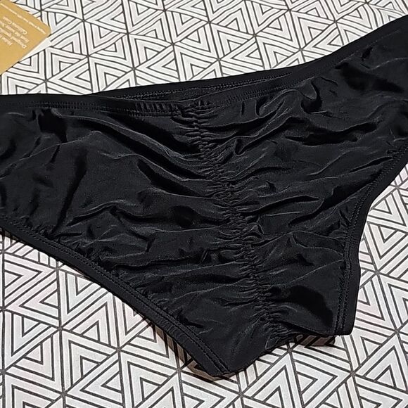 NWT Hobie XL Beaded Scrunch butt hipster cheeky bikini bottoms black - Picture 4 of 7